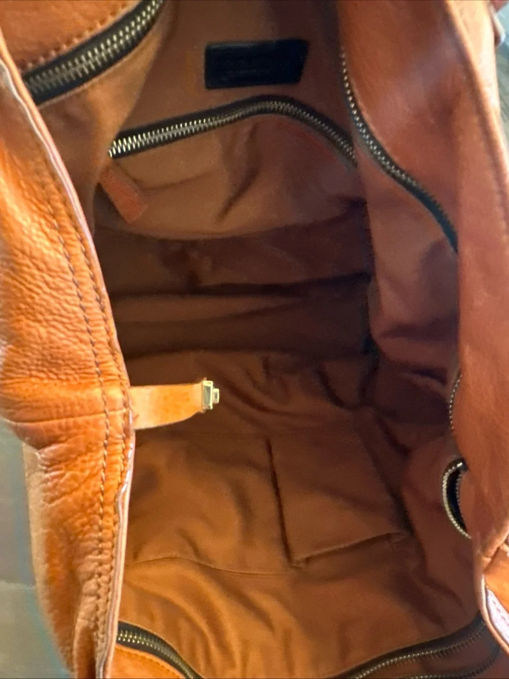 J. Crew Leather Tote in Warm Cognac